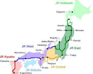 Rute Japan Railways - JR