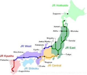 Rute Japan Railways - JR